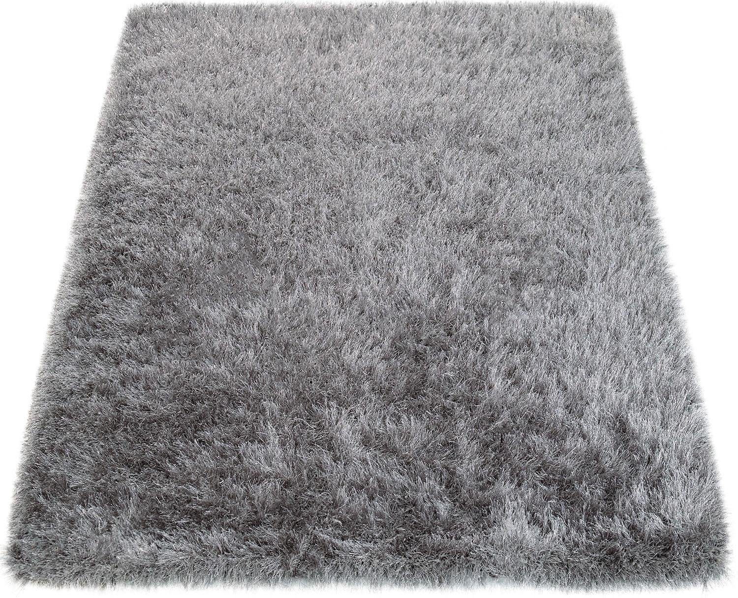 Hochflor-Teppich Glamour 300, Paco Home, rechteckig, Höhe: 70 mm, Uni Farben, mit weichem Glanz Garn, auch als Läufer erhältlich