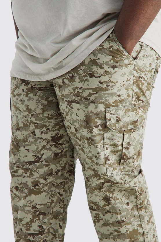 Plus lockere Camouflage Cargo-Hose mit Schnür-Detail