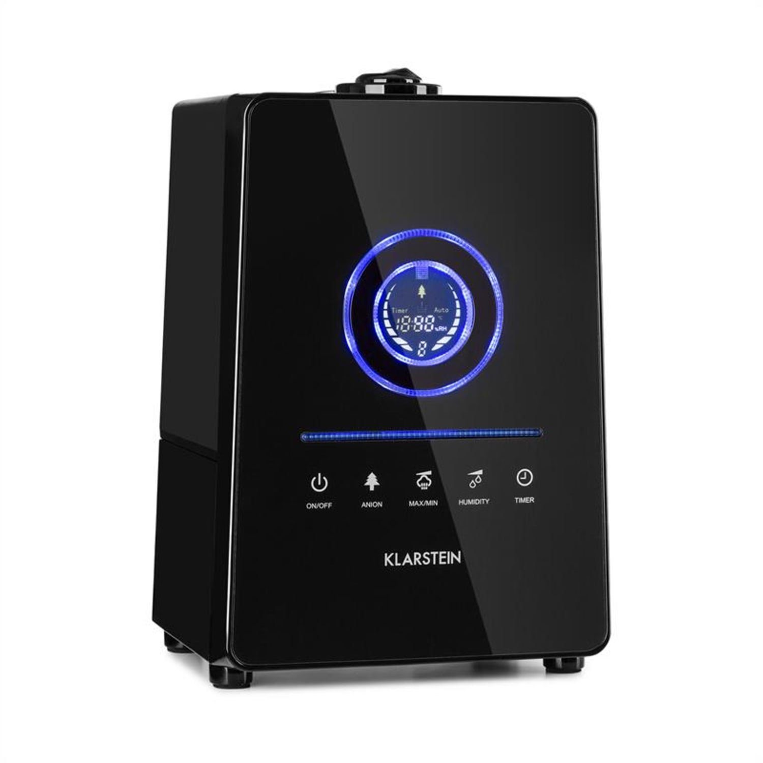 Klarstein Luftbefeuchter Monaco Digitaler Ultraschall-Luftbefeuchter schwarz, 6 l Wassertank