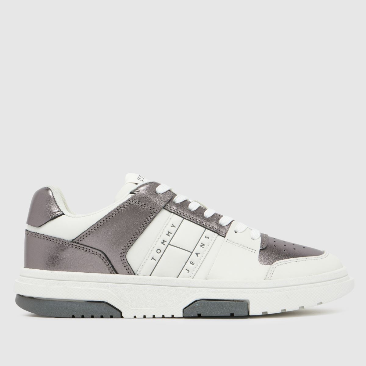 Tommy Jeans Brooklyn Metallic sportcipő fehér és ezüst színben