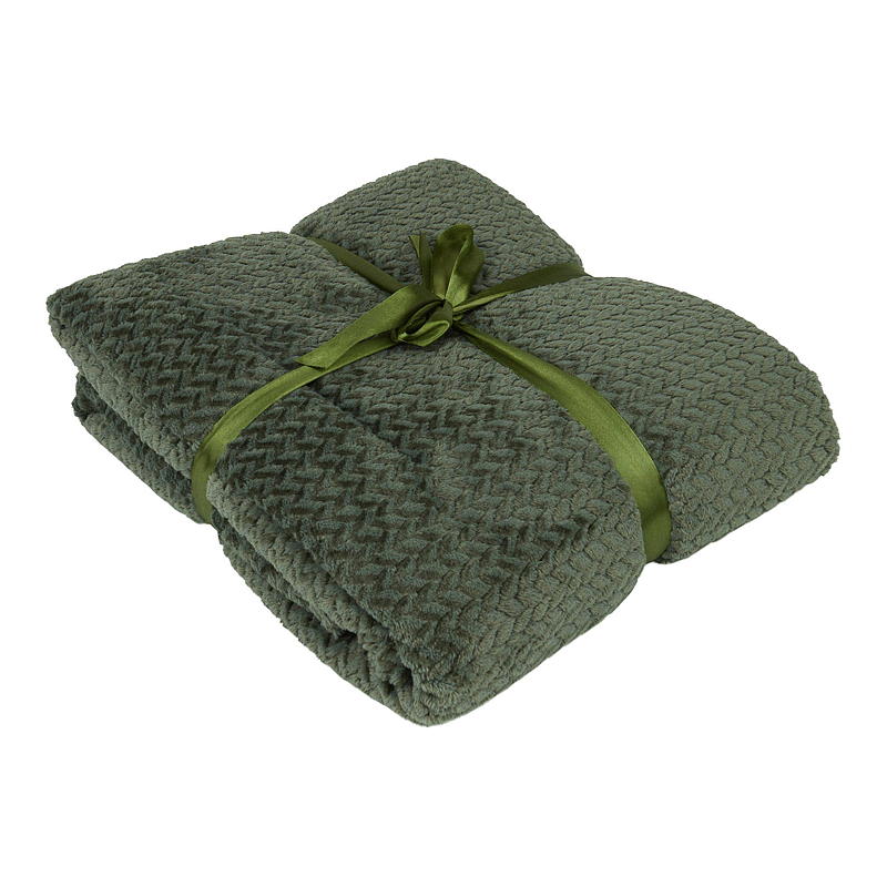 Home Pledd 150x200 cm flanellfleece grønn melert