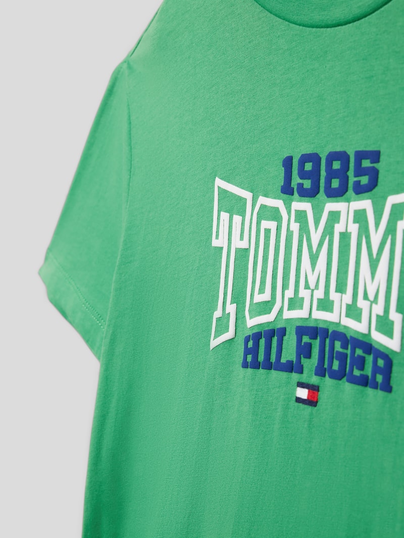T-Shirt mit Label-Print Modell 'VARSITY' in grün