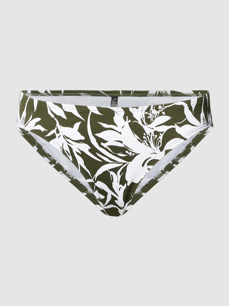 Bikini-Hose mit floralem Allover-Print Modell 'TROPIC' in khaki