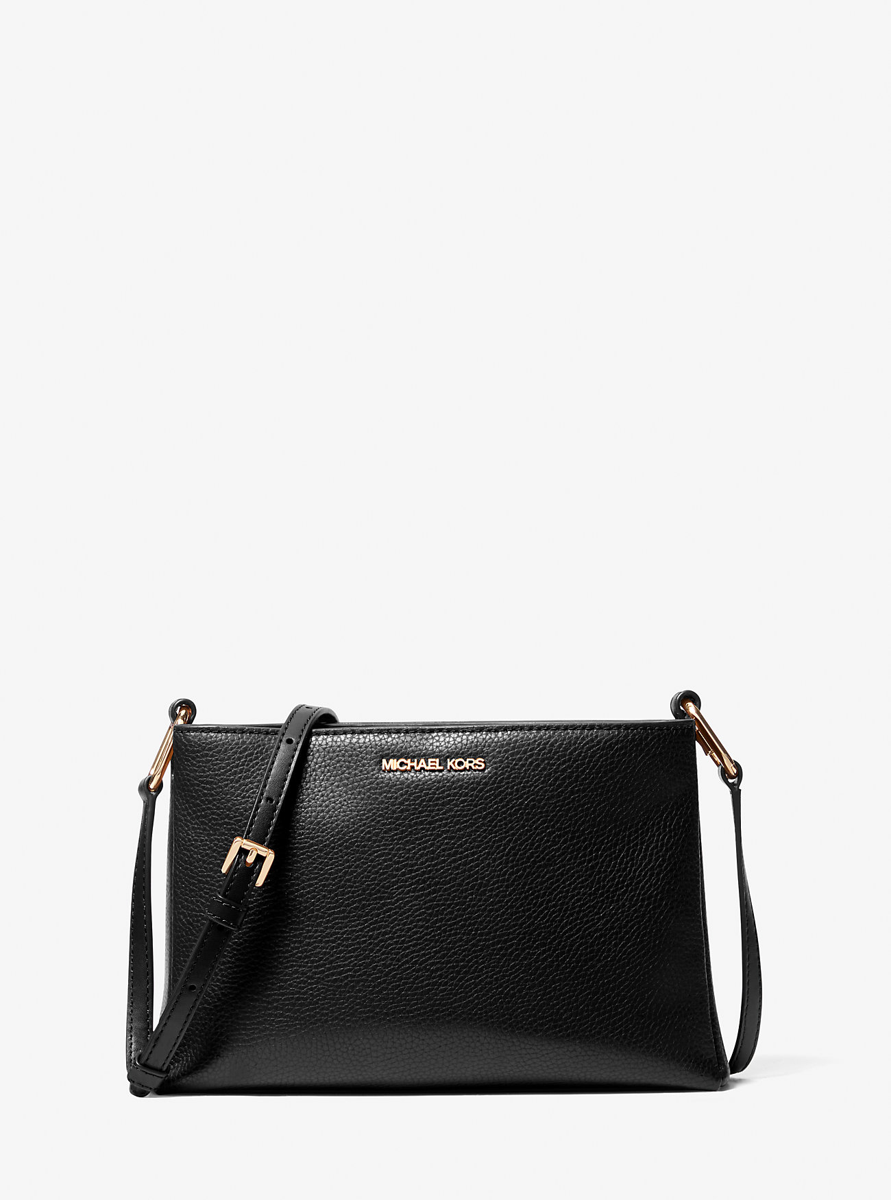 Borsa a tracolla media Trisha in pelle martellata - NERA