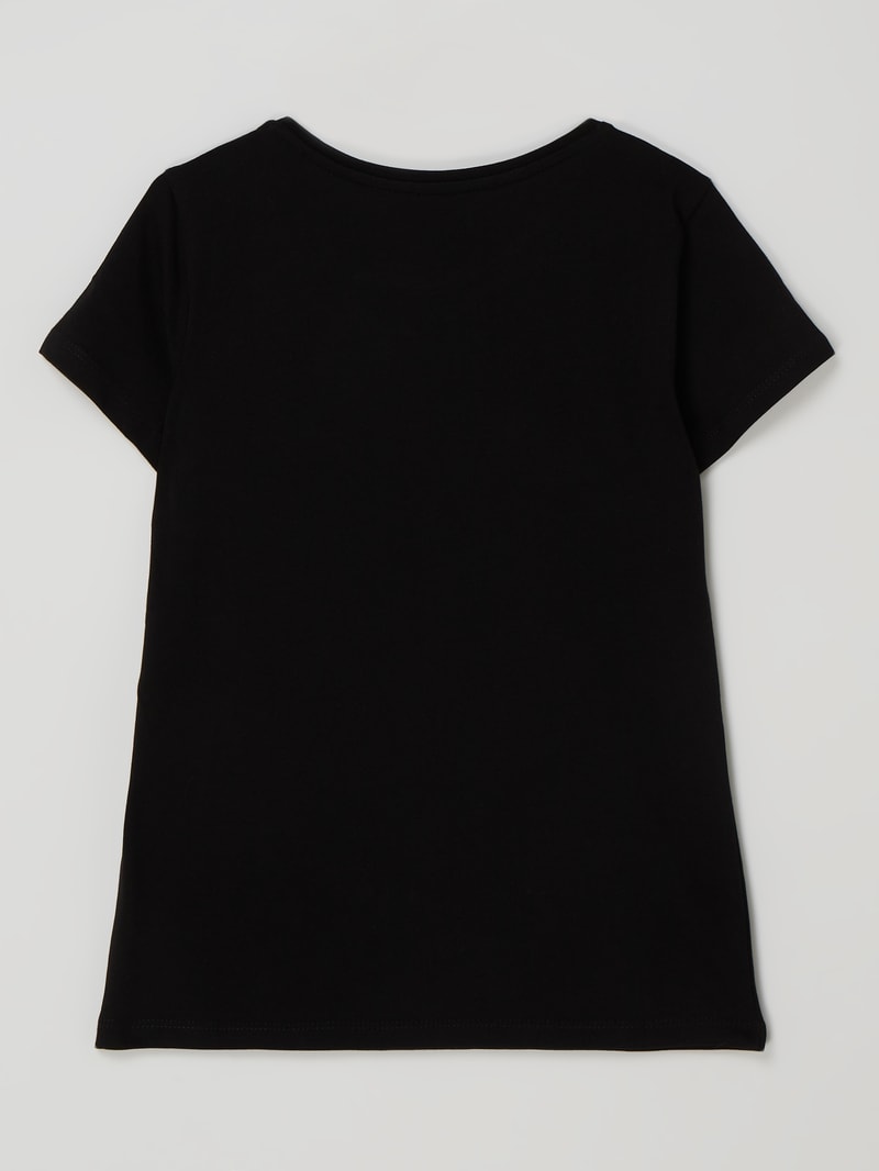 T-Shirt mit Metallic-Print in schwarz