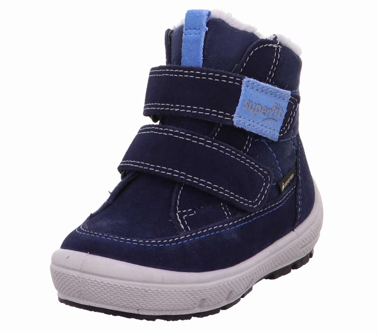 SUPERFIT Stiefel Jungen blau Stiefelette Leder  GROOVY