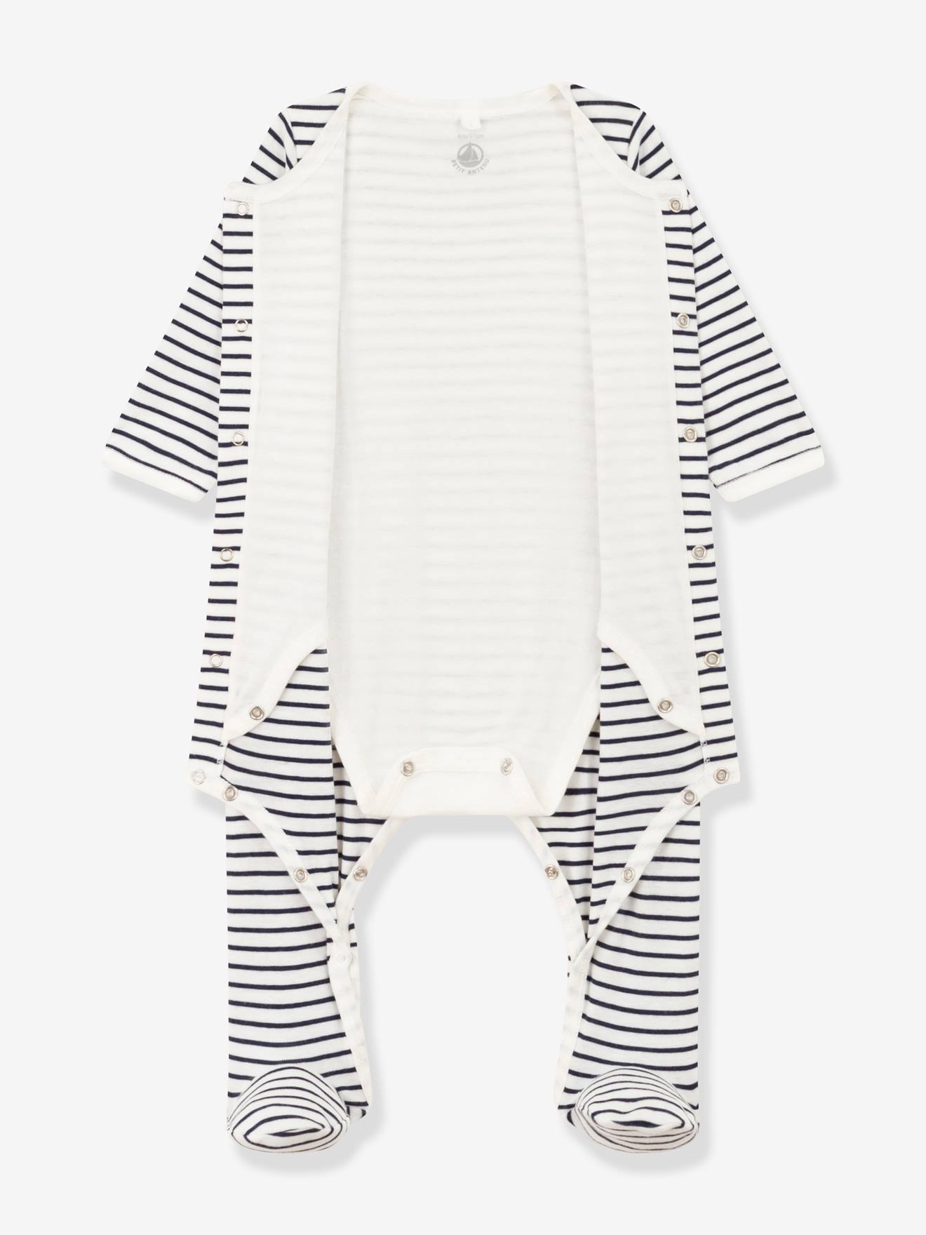 Petit Bateau Baby 2-in-1-Strampler mit Body PETIT BATEAU - marine