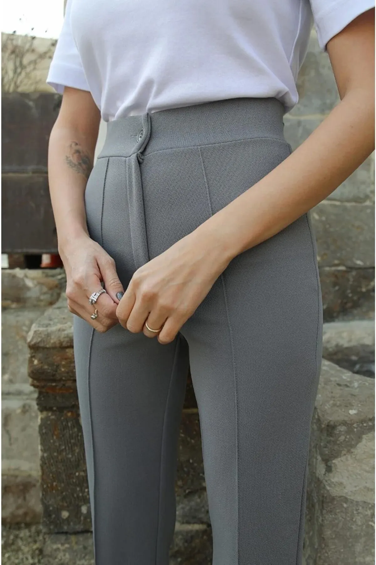VOLT CLOTHİNG  Lycra-Hose mit weitem Bein für Damen