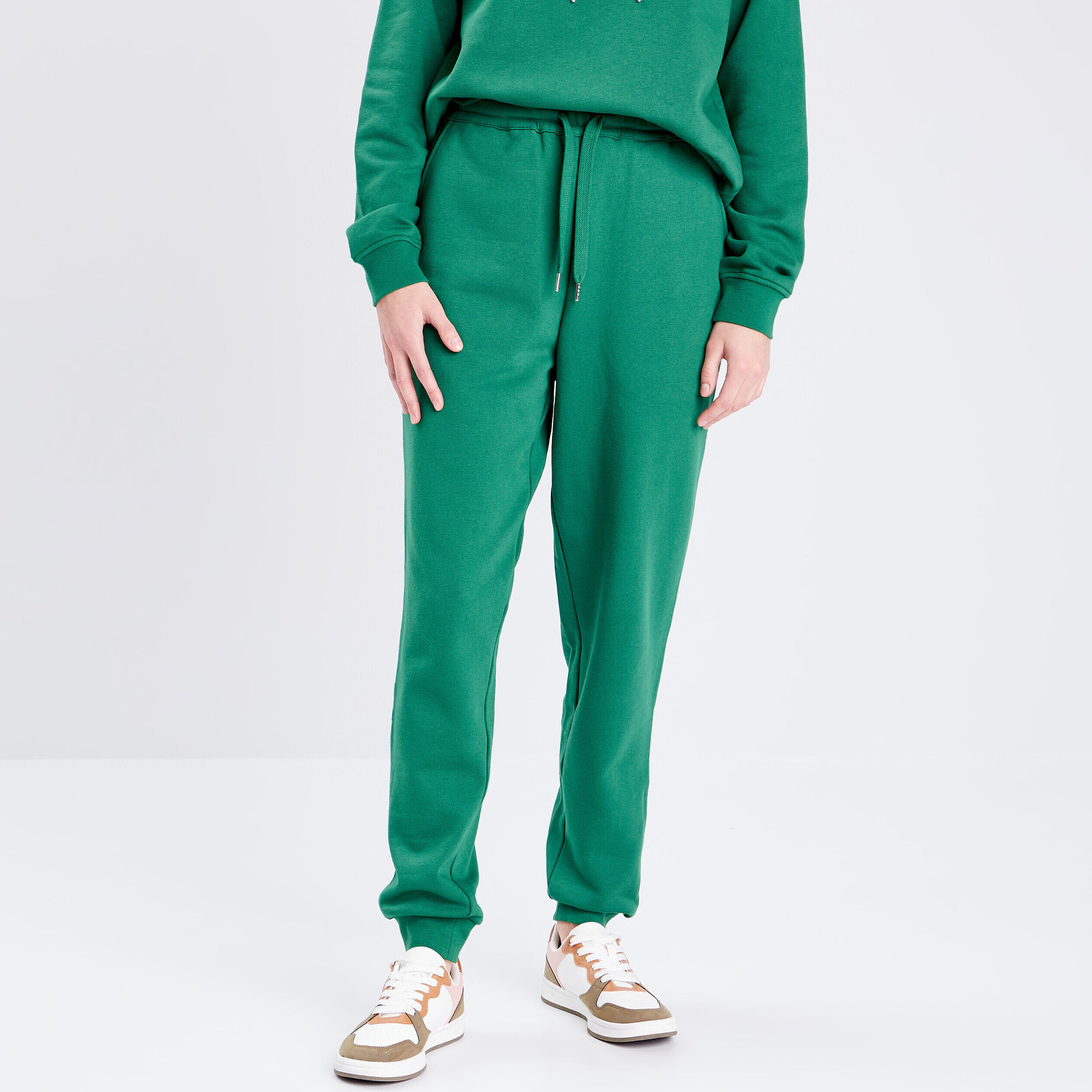 Pantalon casual chino vert femme | Cache Cache