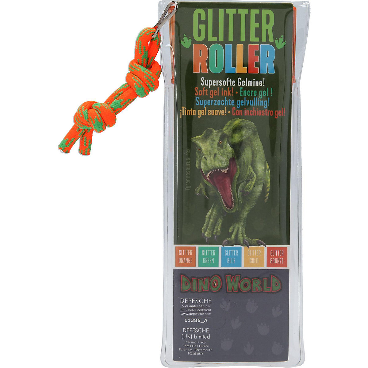 Dino World Gelstifte, 5 Farben