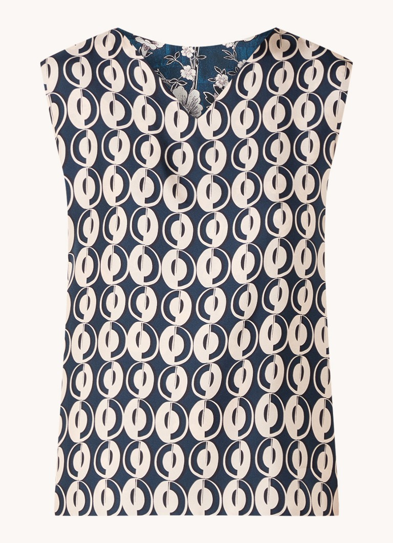 MaxMara Timetop αναστρέψιμο μεταξωτό τοπ με τύπωμα