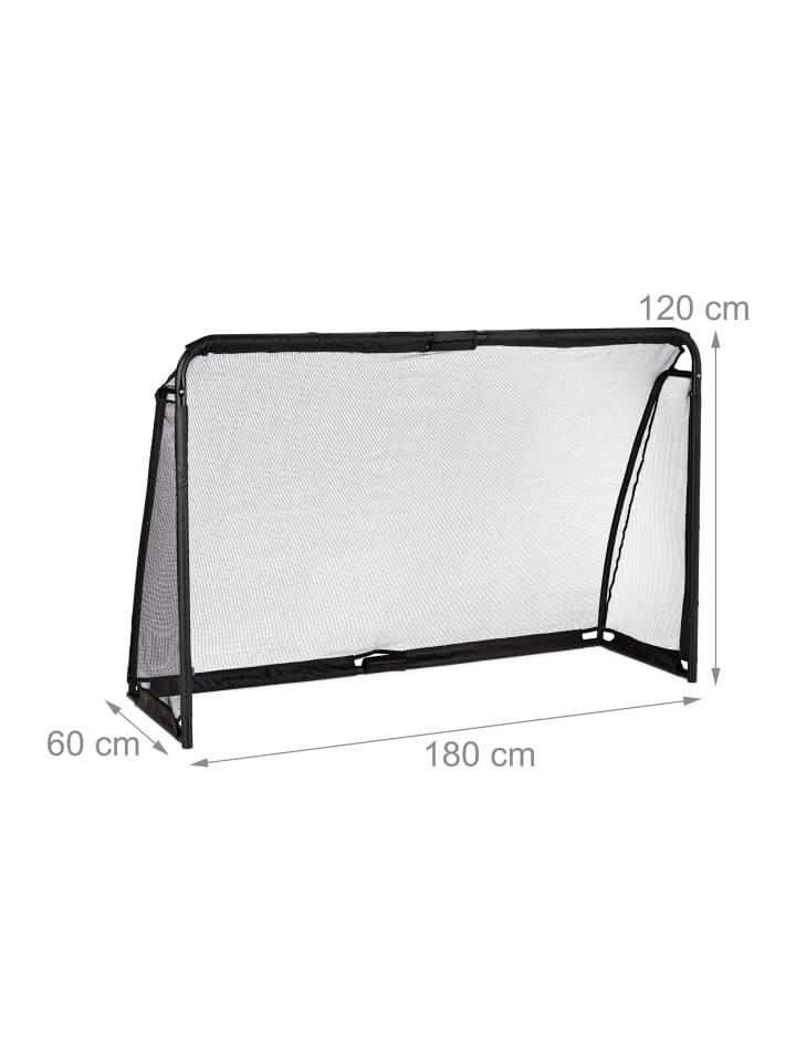 relaxdays Fußballtor in Schwarz - (B)180 x (H)120 x (T)60 cm günstig kaufen onesize