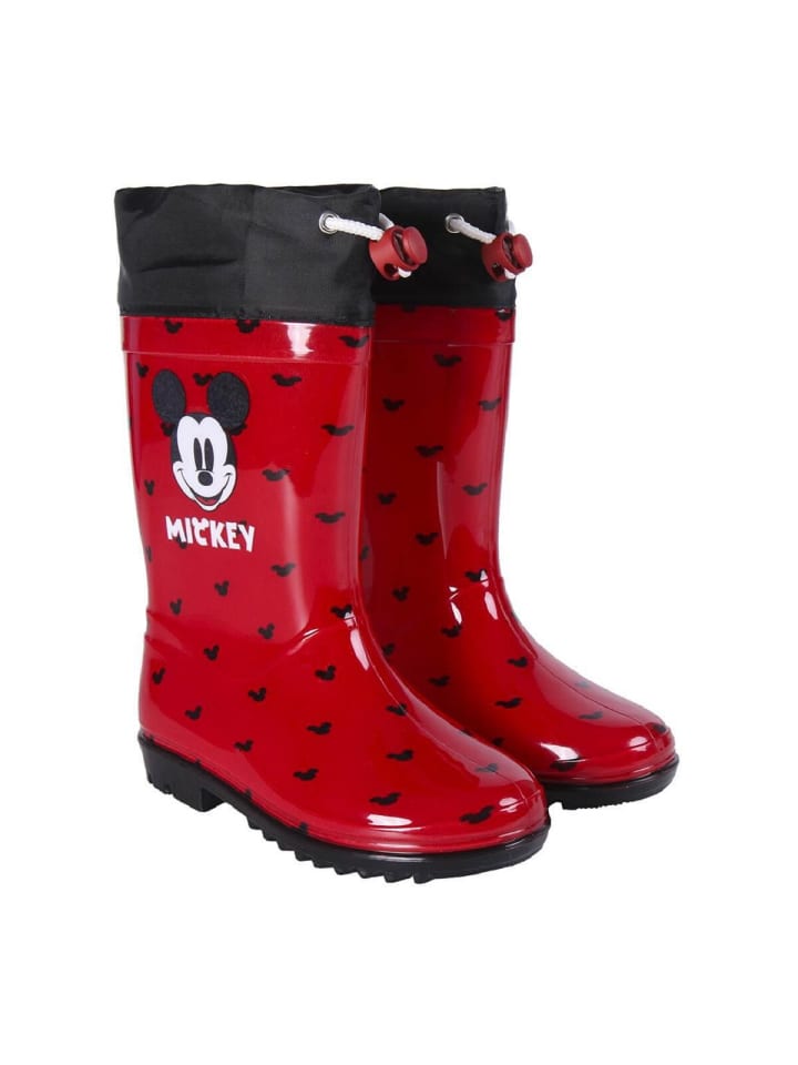 Disney Mickey Mouse Disney Mickey Maus Wasserdichte Stiefel Regenstiefel Gummistiefel in Rot günstig kaufen
