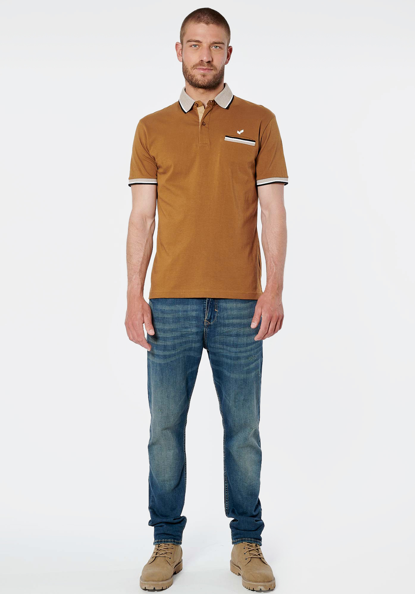 RAFA   Polo marron homme 100% coton