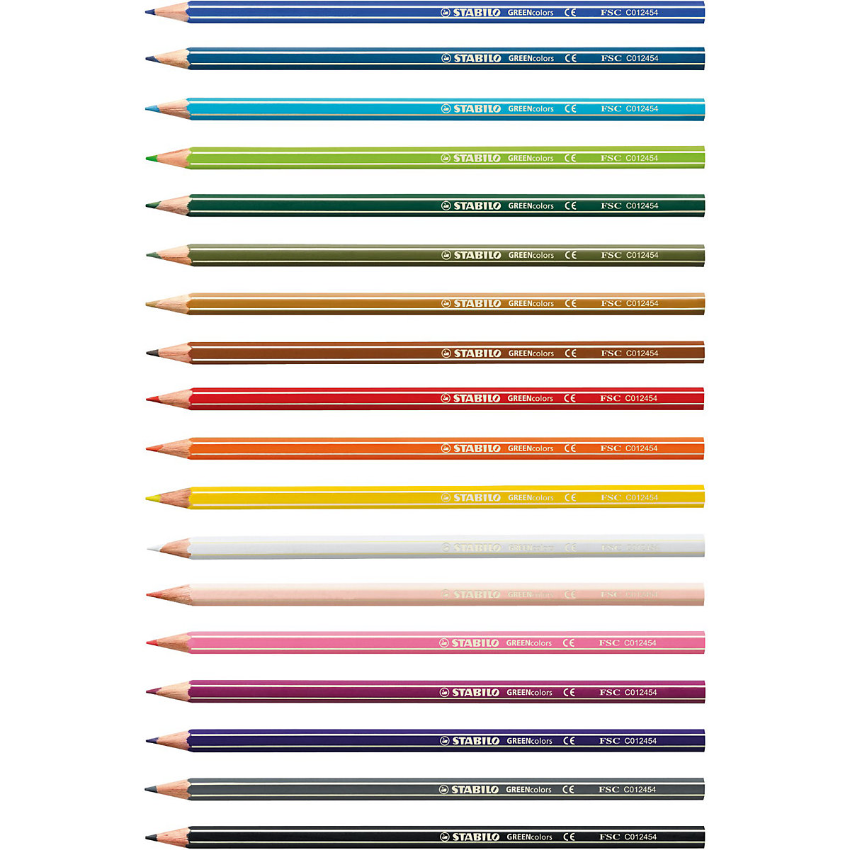 Buntstift STABILO® GREENcolors, Kartonetui mit 18 Stiften