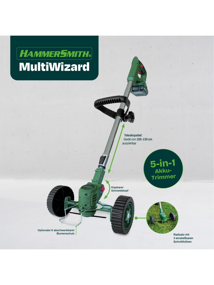 Hammersmith Akku-Rasentrimmer MultiWizard in Grün günstig kaufen onesize