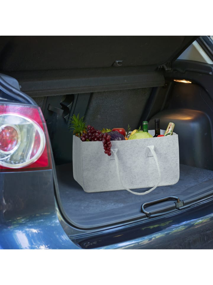 relaxdays Kaminholztasche in Hellgrau/ Schwarz - (B)50 x (H)25 x (T)25 cm günstig kaufen onesize