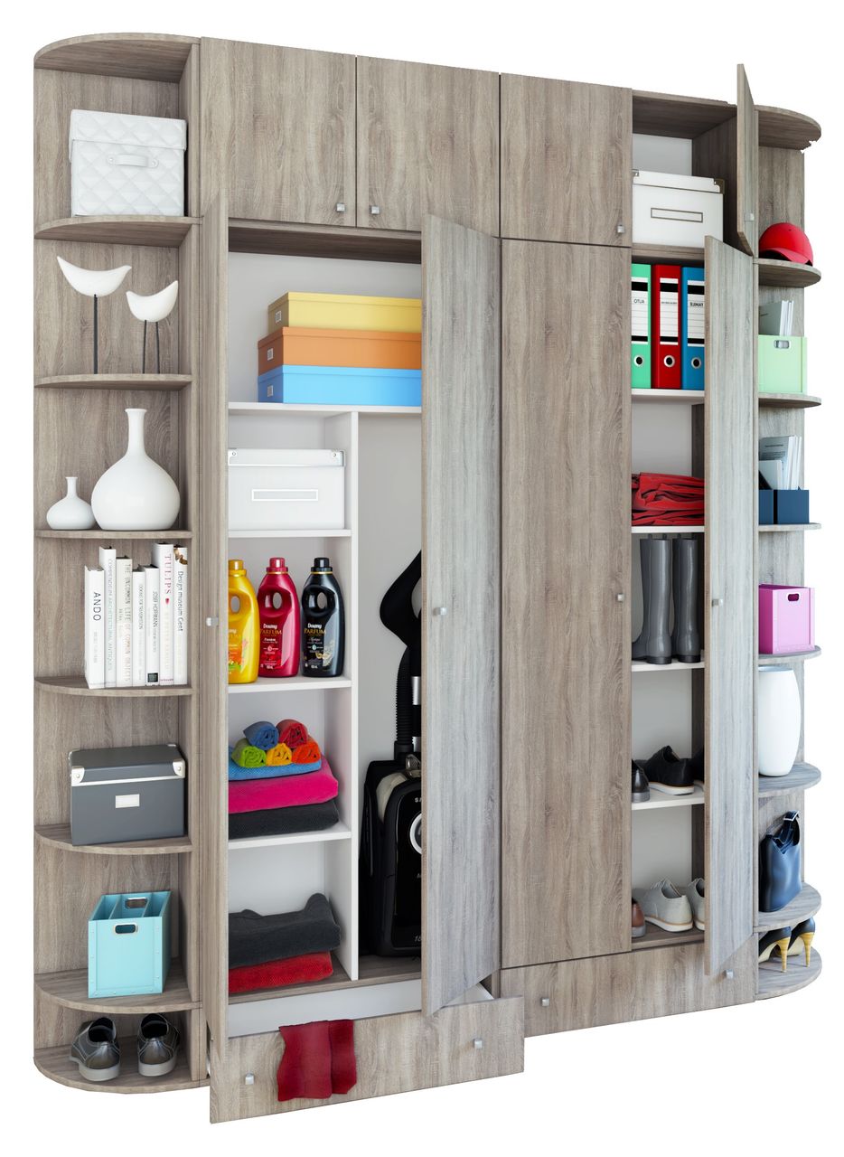 VCM Putzschrank Vandol II Sonoma-Eiche