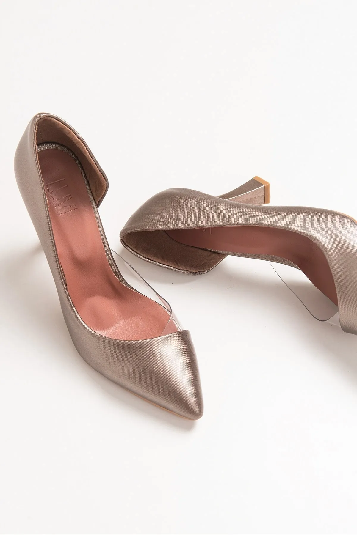 LuviShoes  653 Kupferfarbene Lara-Damenschuhe mit Absatz