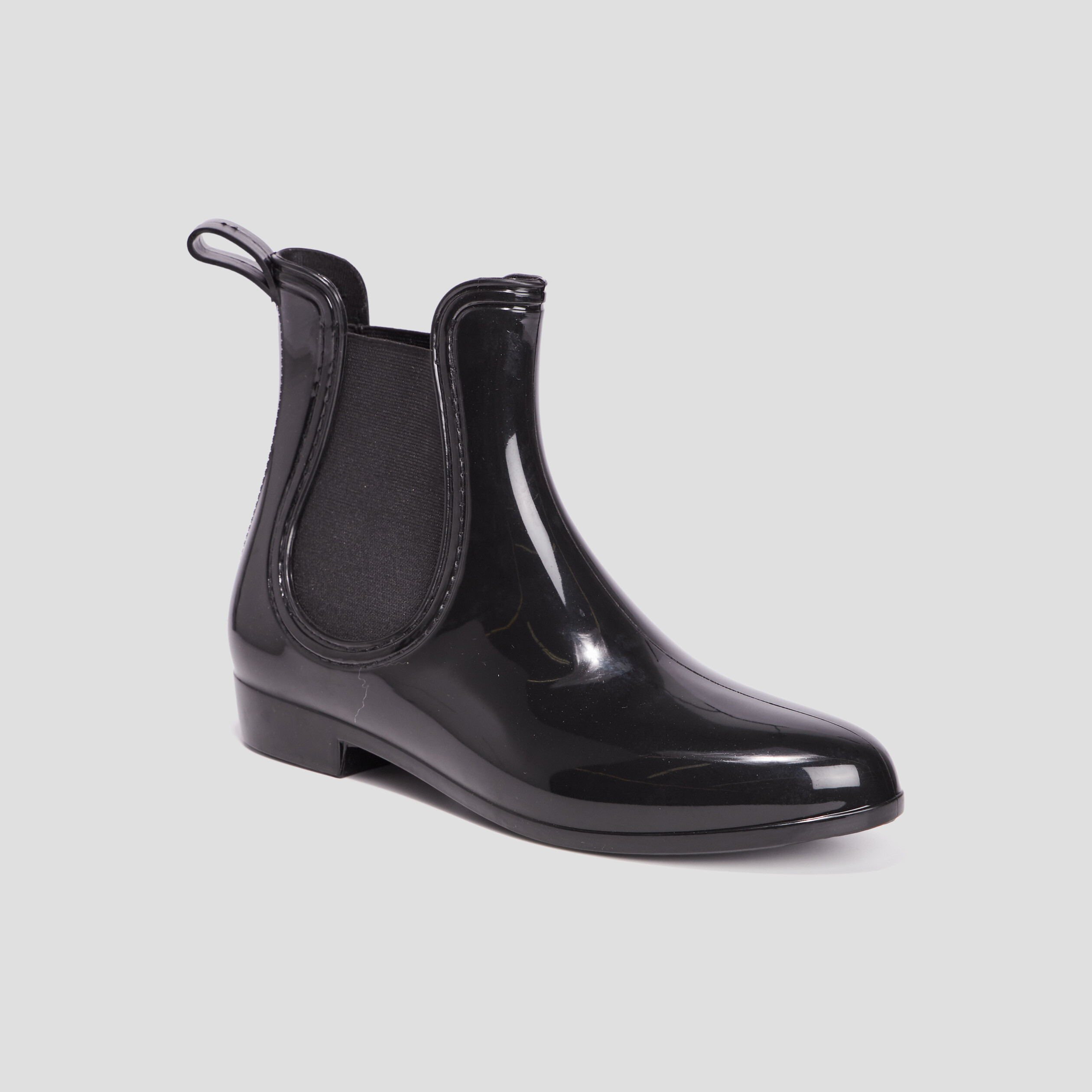Bottines chelsea de pluie noir femme | La Halle
