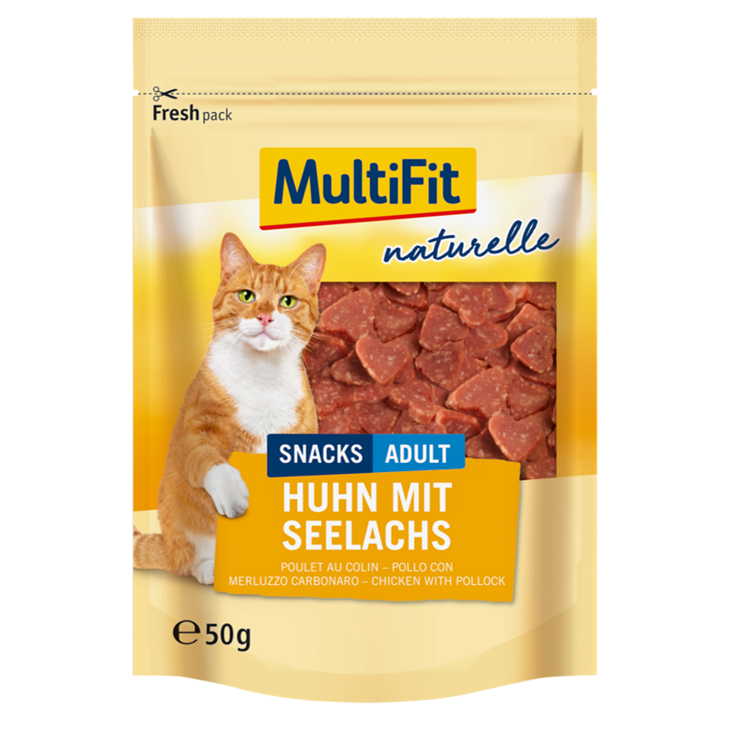 MultiFit Snacks MultiFit naturelle Huhn & Seelachs Herz 4x50g