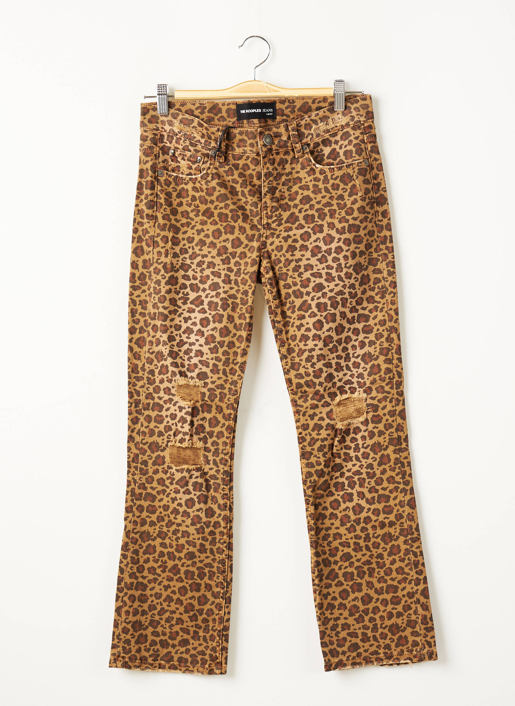 The Kooples Jeans Coupe Droite Femme couleur marron