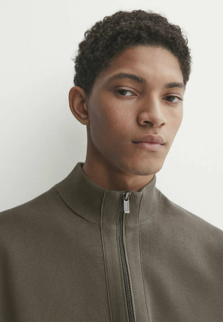 Massimo Dutti MILANO CON CUELLO ALTO Y CREMALLERA - Cárdigan