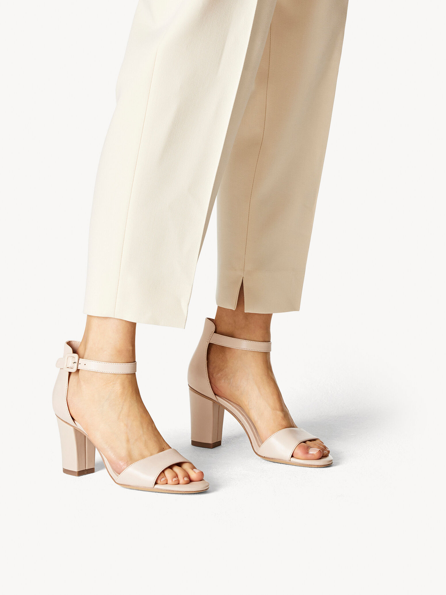 Sandale à talon en cuir - rose