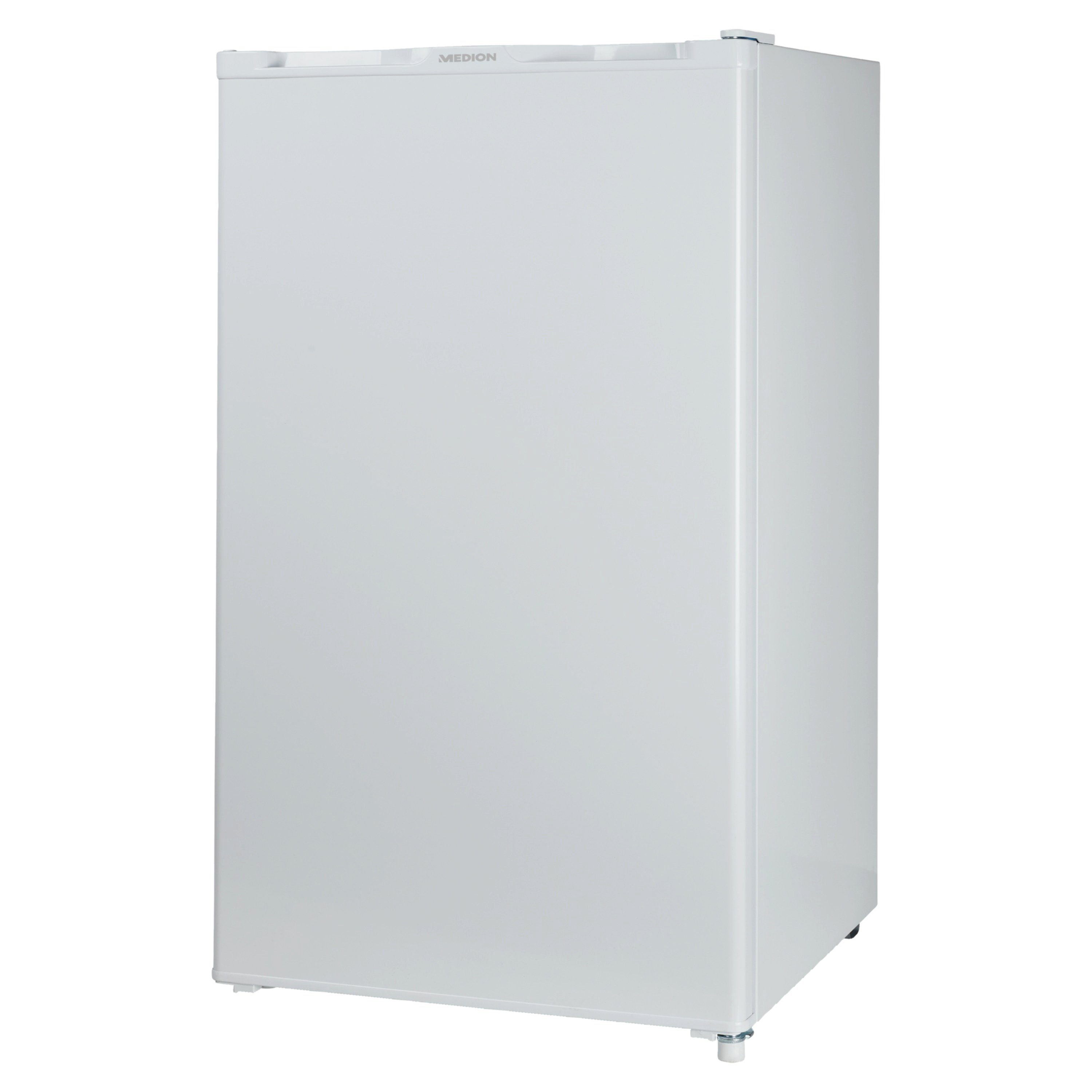 Medion® Kühlschrank MD37192, 85 cm hoch, 48 cm breit, 88L 85cm 85kWh 39dB N/ST/T freistehend EEK E in weiß, MD37192