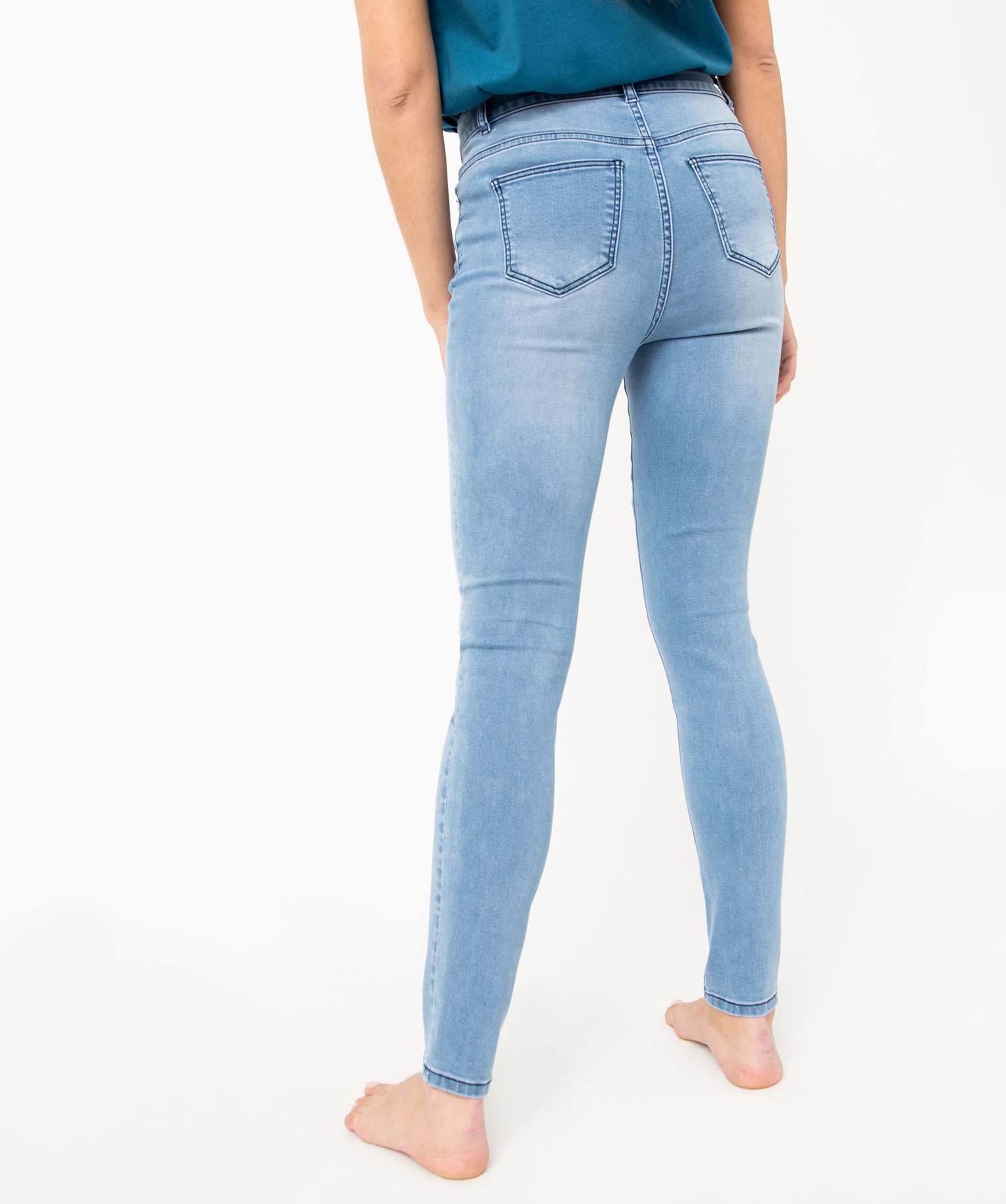 Jean Skinny taille haute stretch femme stone | GEMO