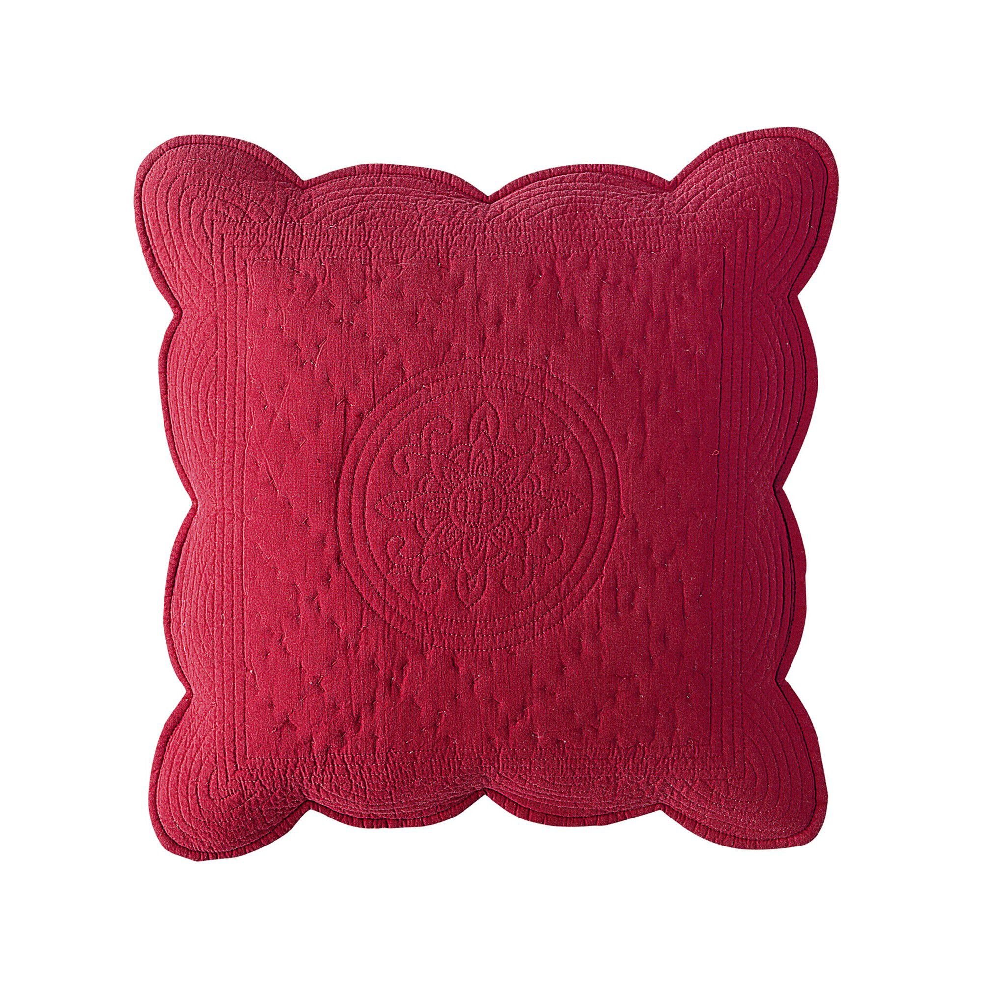 Housse coussin unie style boutis Cassandre