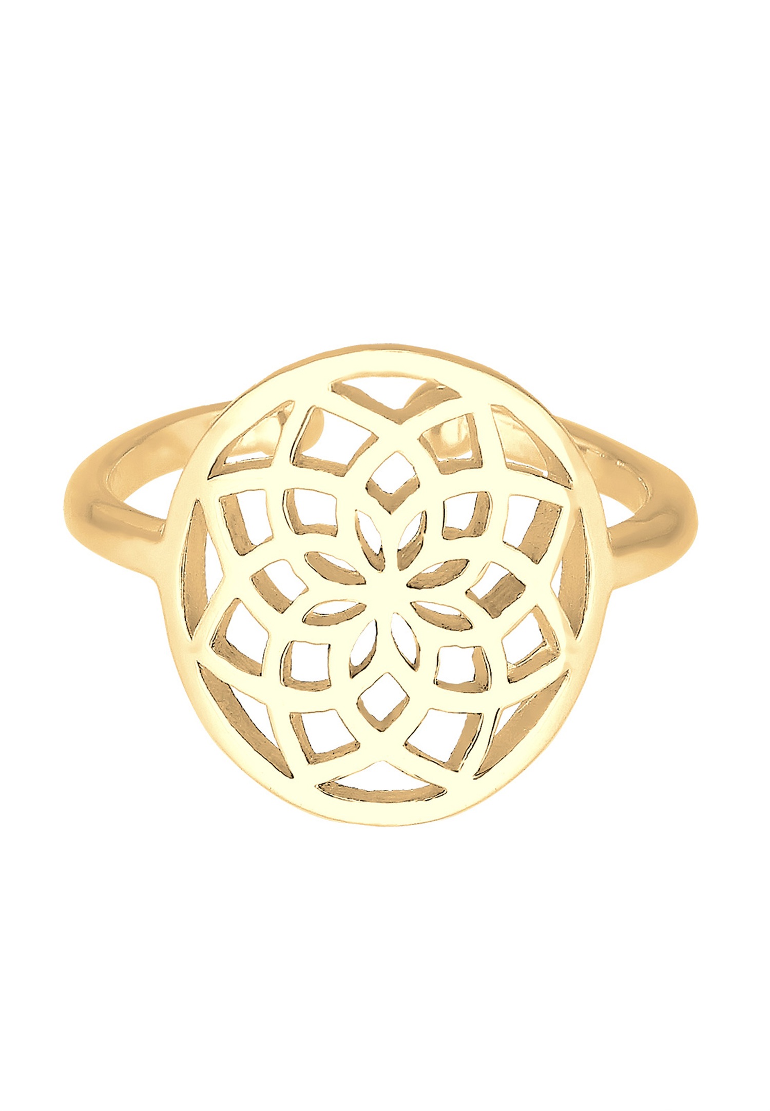 Anillo redondo estilo bohemio Elli Ornament para mujer - (Plata 925/1000)