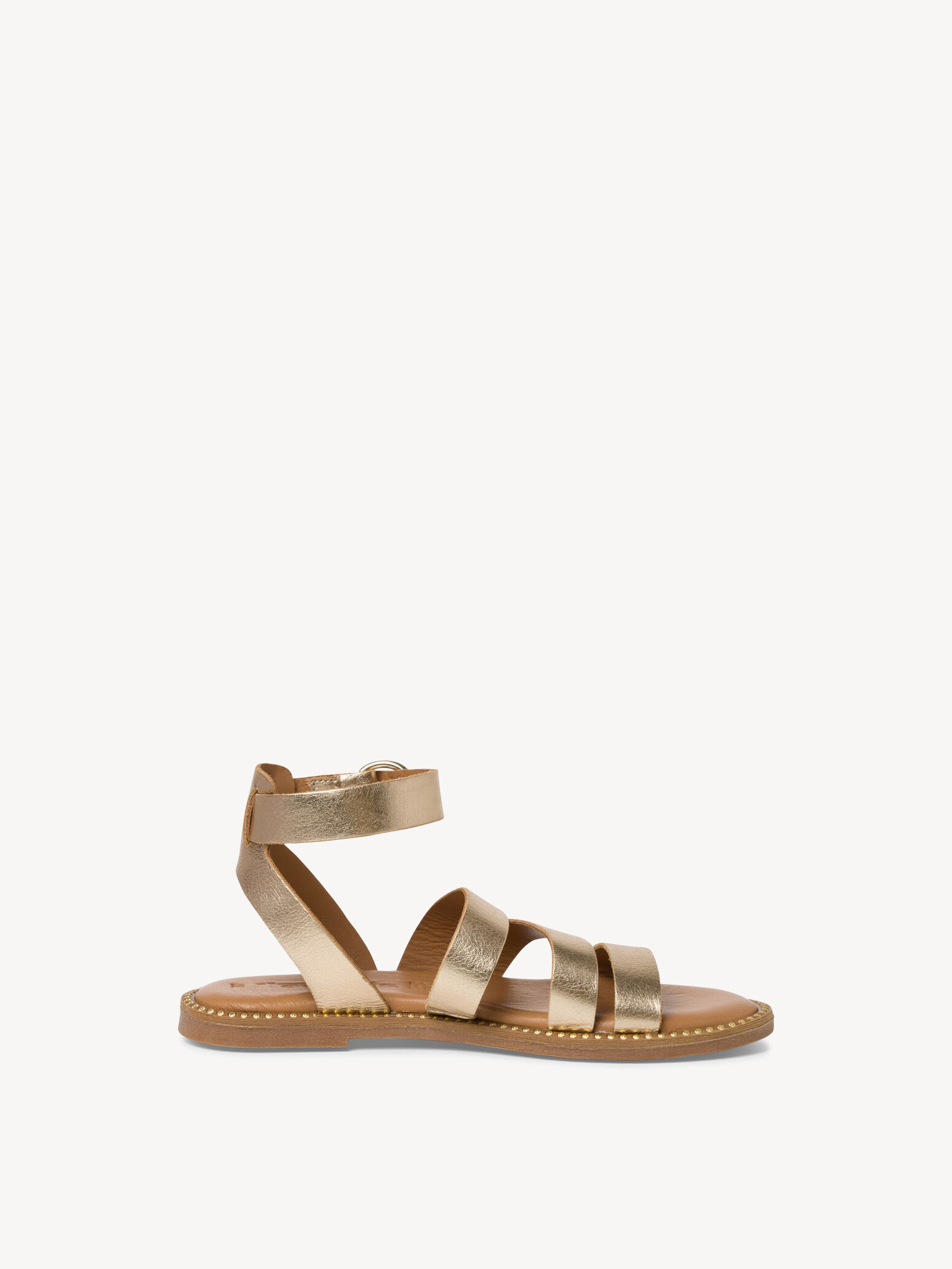 Sandale en cuir - métallique