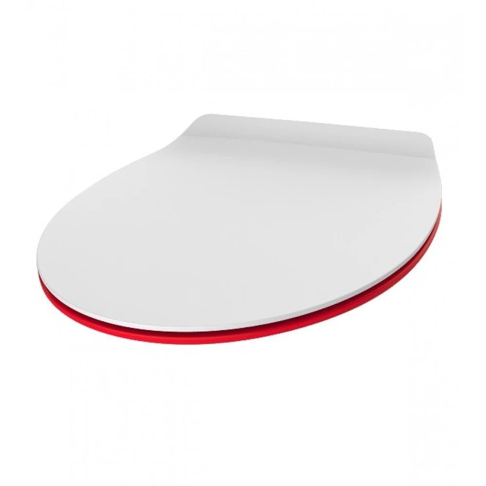 duschy WC-Sitz Slim Sense Red, mit Absenkautomatik und Schnellverschluss, Toilettendeckel, WC-Brille, 805-43
