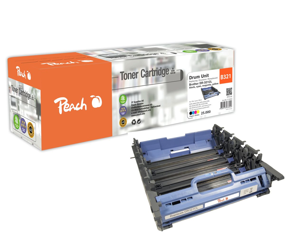 Peach Trommeleinheiten, ersetzt Brother DR-321CL