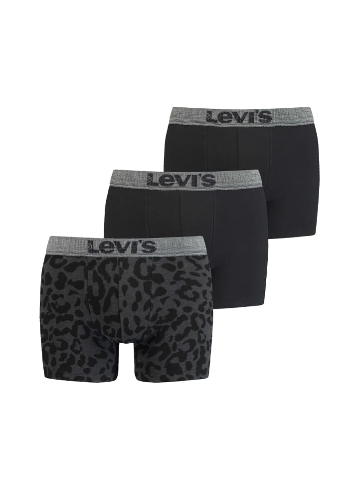 Levi´s 3er-PackBoxershortsLEVIS Men Giftbox Leopard Boxer Brief 3PinBlack günstig kaufen