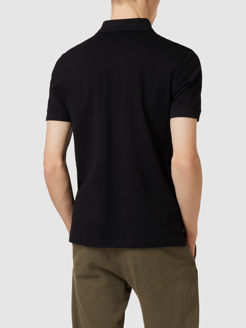 Poloshirt mit Label-Stitching in schwarz