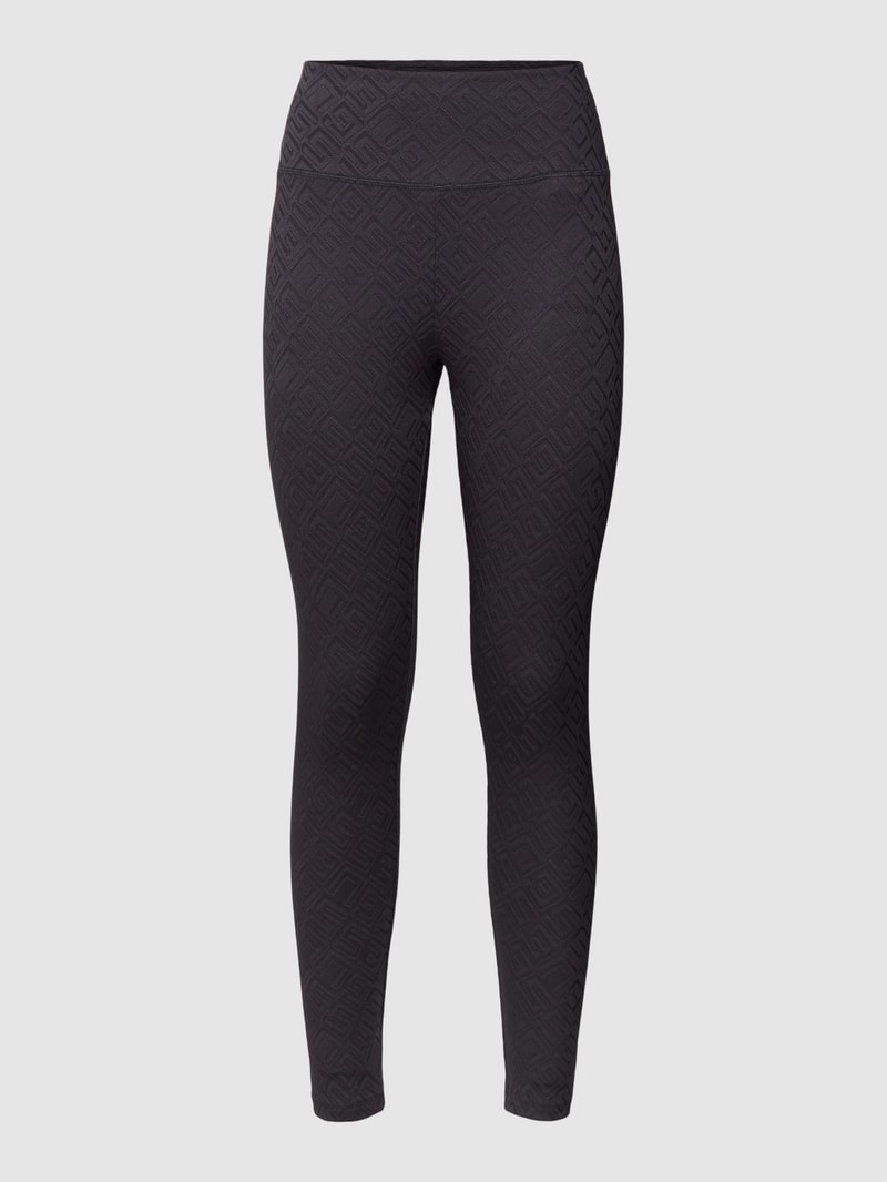 Sportleggings mit Strukturmuster Modell 'NEW DANA' in schwarz