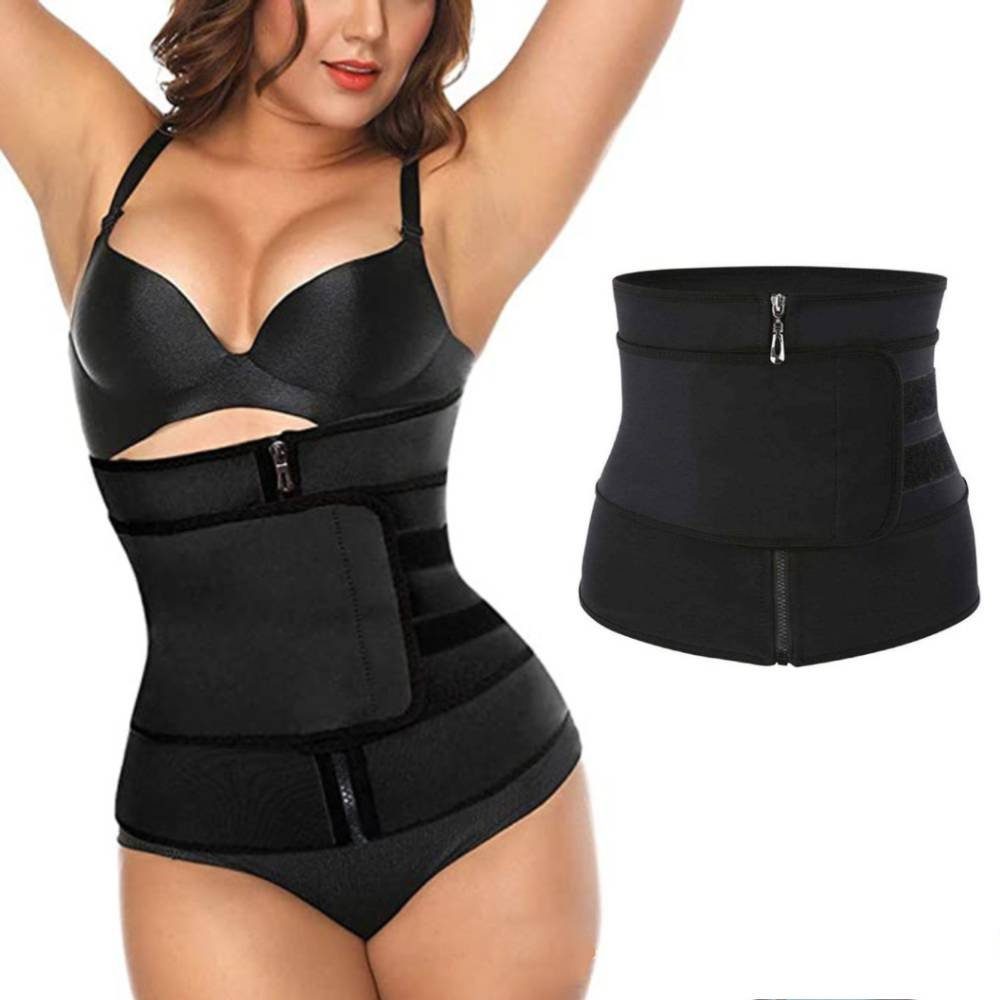 Blusmart Gürtelriemen Schweiß Taille Trainer Körper Form Former Modellierung Gürtel (Bauch Abnehmen Fitness Korsett Shapewear, In klassischem Design, Vollnarbenleder) Schwitzeffekt Sanduhr mit Klettverschluss