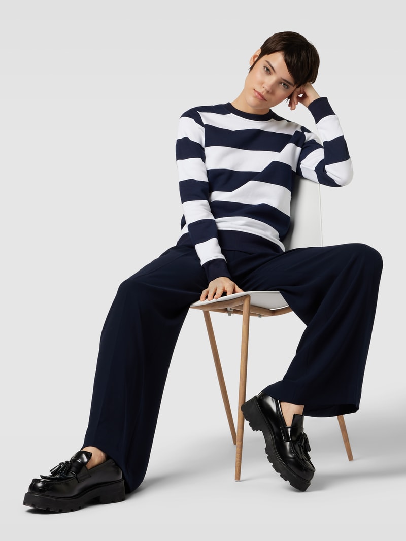 Sweatshirt mit Blockstreifen in dunkelblau