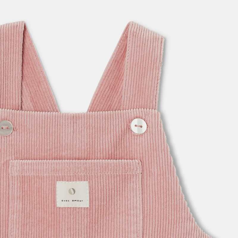 Salopette en velours côtelé rose mixte Absorba