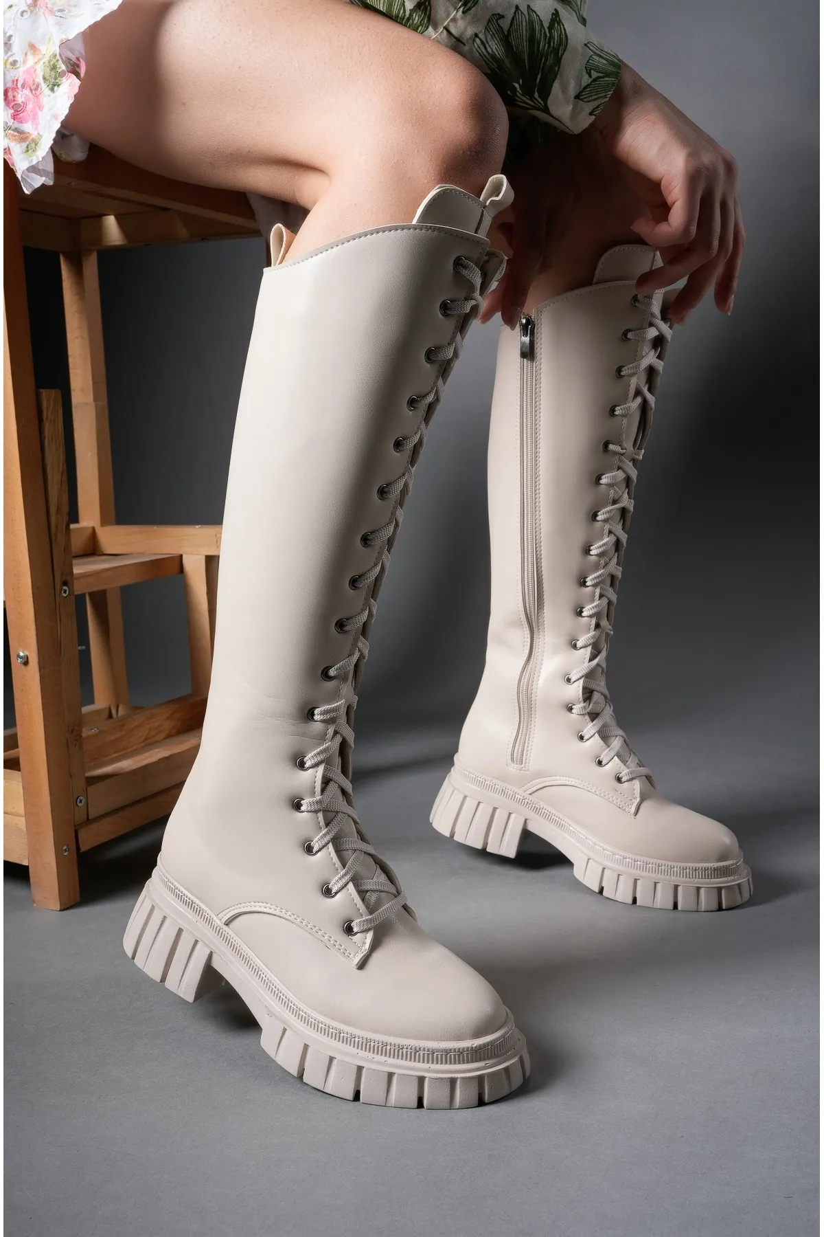 Riccon  Ringneth Damenstiefel 00121401 Beige Leder