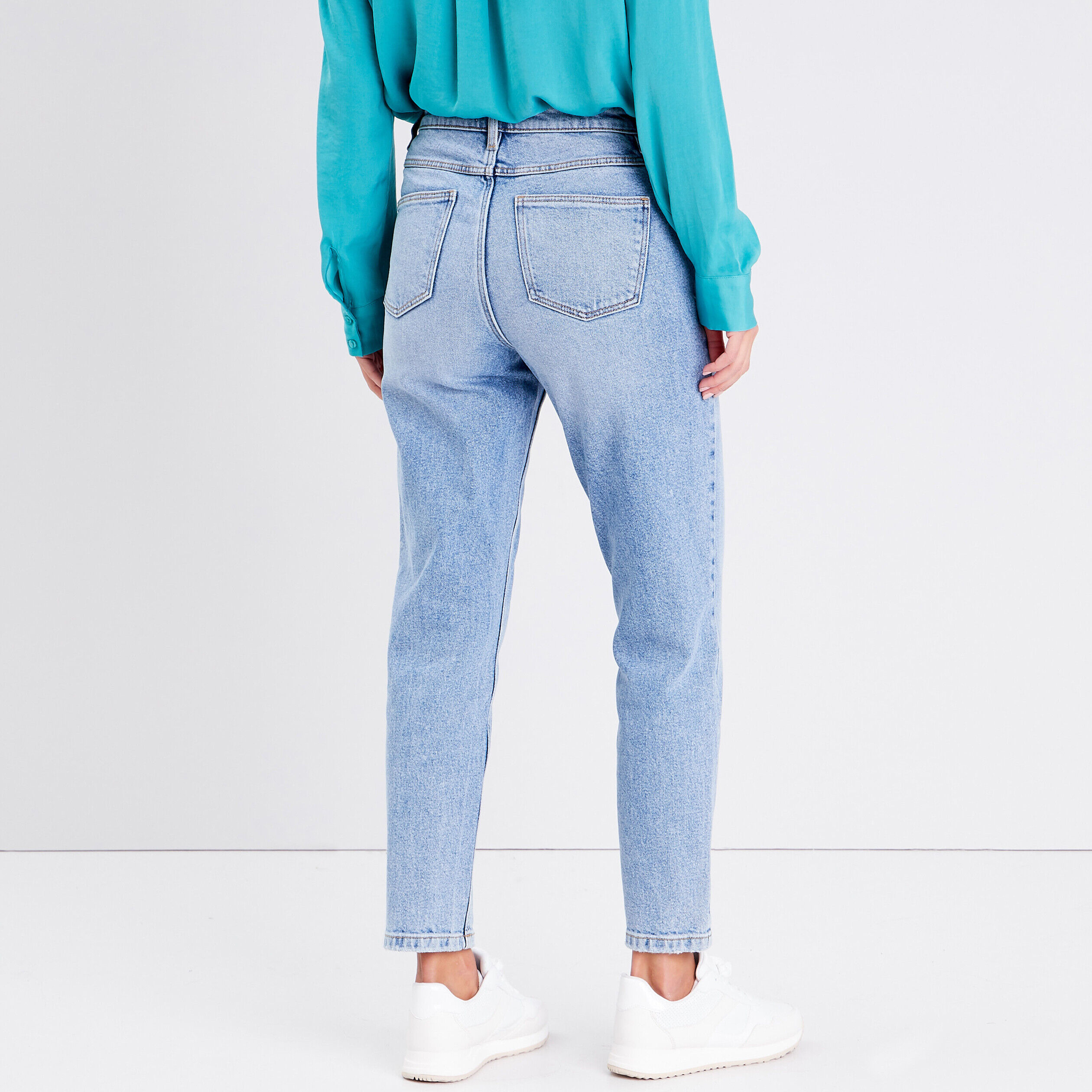 Jeans mom délavé denim double stone femme | Cache Cache