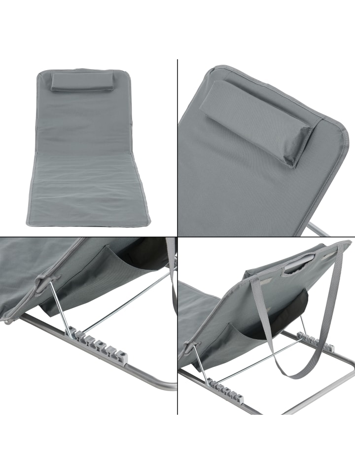 en.casa Strandmatte Cellorigo in Grau (L)160cm (B)49cm günstig kaufen onesize