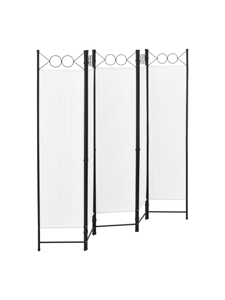 en.casa Raumteiler Saragossa 5-teilig in Weiß (H)171cm (B)200cm günstig kaufen onesize