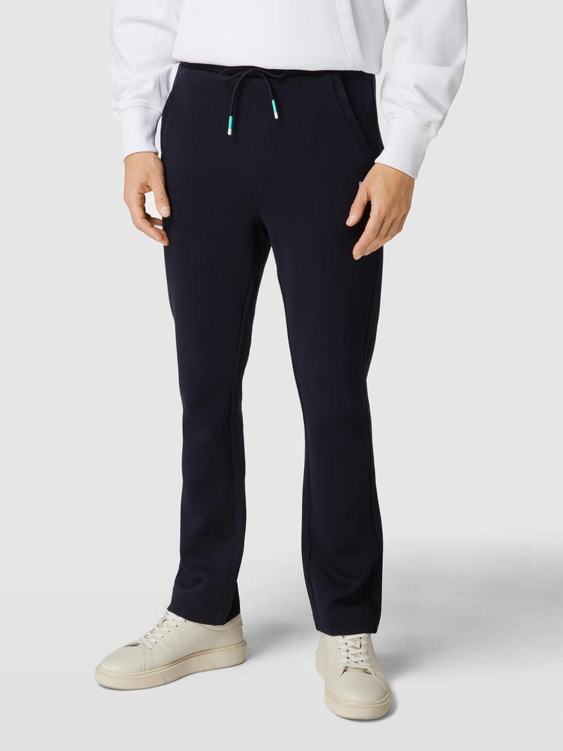 Sweatpants mit Label-Stitching in marineblau