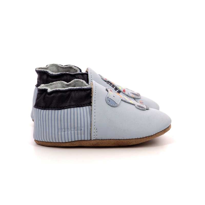 Chaussons cuir tannage vegetal Zebra Rainbow