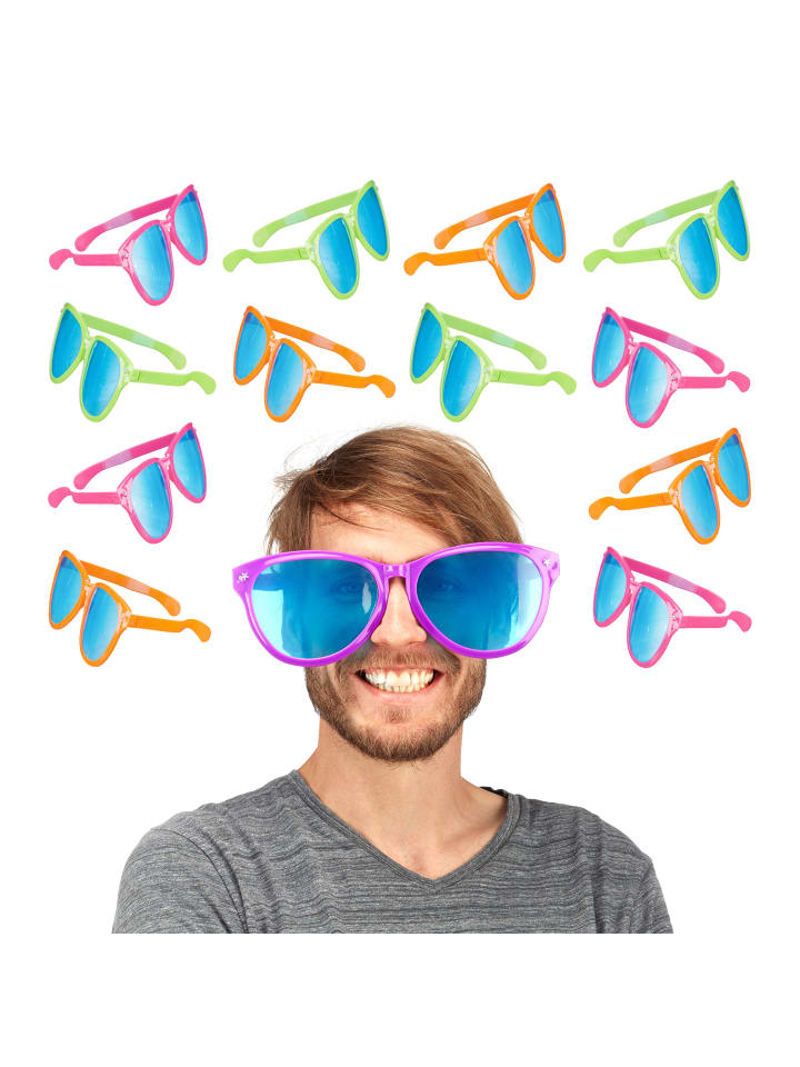 relaxdays 12x Partybrille in Mehrfarbig günstig kaufen onesize