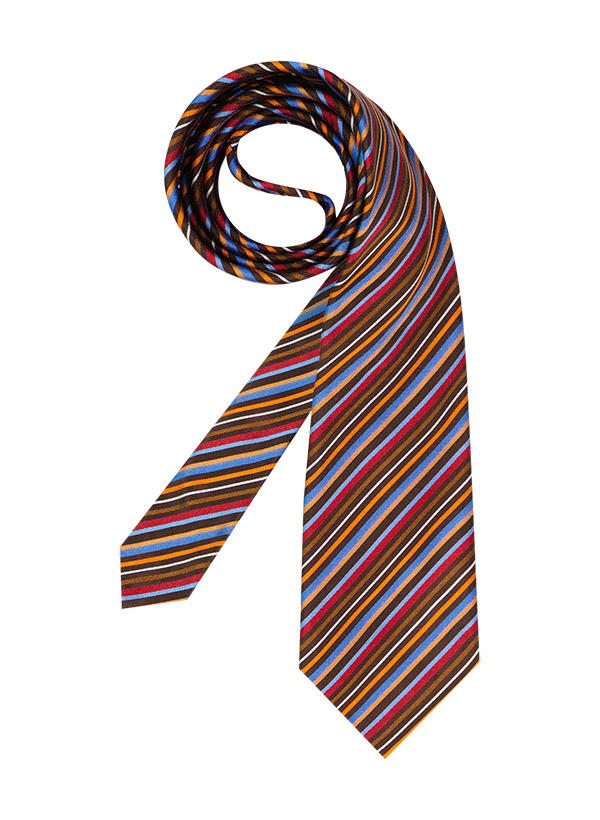 Ascot, Krawatte, Seide, braun-multicolor gestreift