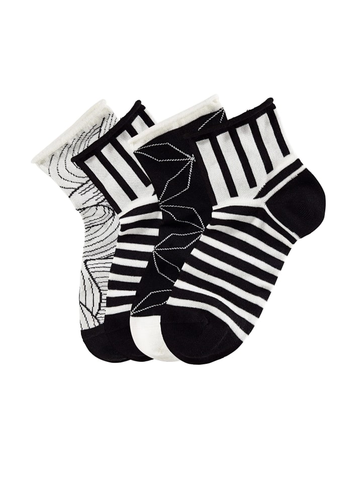 H.I.S Kurzsocken in schwarz-weiß-gemustert günstig kaufen
